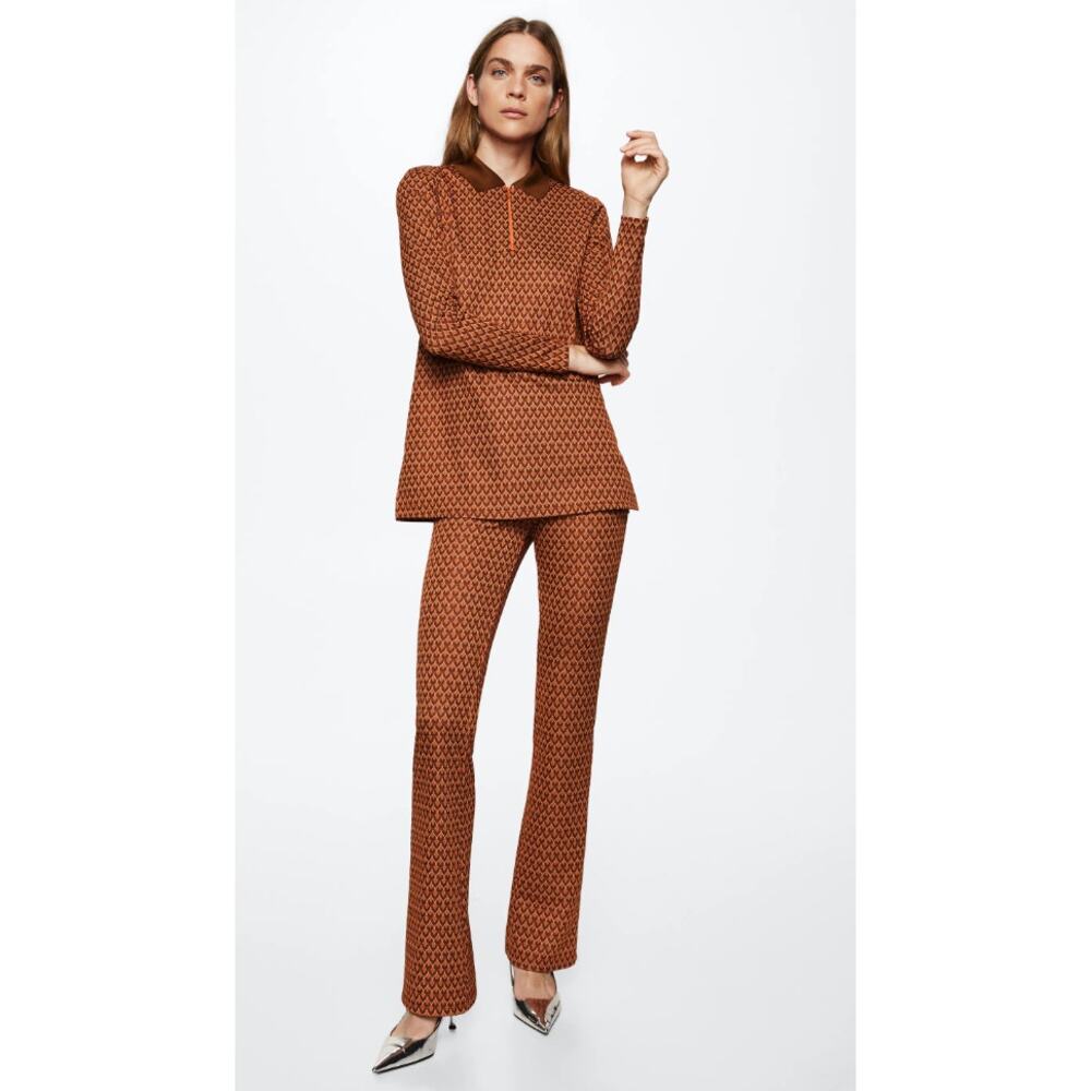 Mango Set - Geometric Flare Top and Pants Set size M/8